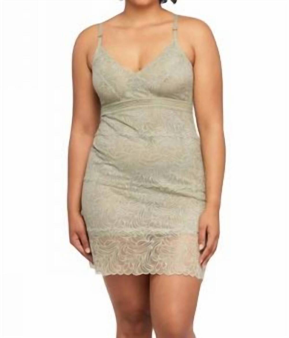 NEW MONTELLE INTIMATES fog bust support lace slip set - plus in sage